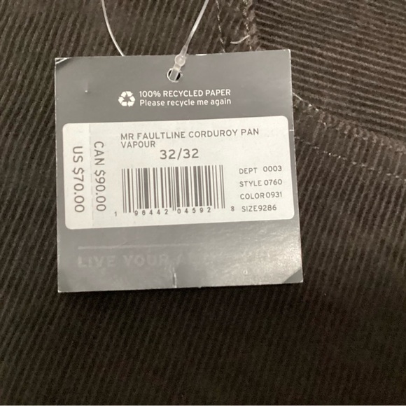 EDDIE BAUER Brown NEW Corduroy 32x32 - Picture 6 of 6